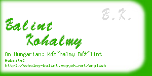 balint kohalmy business card